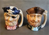 Two Toby Style Character Mugs -Vintage