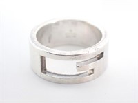 Gucci Sterling Silver Logo Ring
