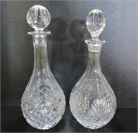 2 CUT CRYSTAL DECANTERS WITH STOPPER