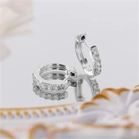 14k Real White Gold Plate Earrings