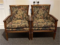 MCM Floral Upholstered accent chairs, no tears