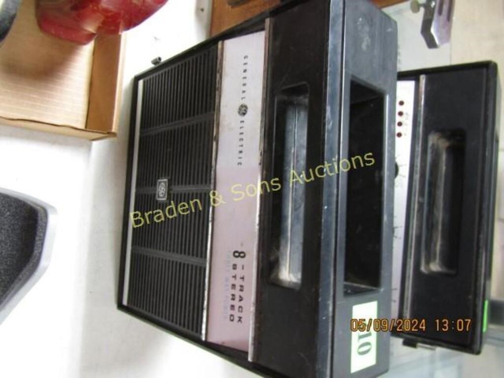 GROUP OF 2 VINTAGE GE 8 TRACK TAPE PLAYERS