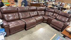 LEATHER L-SHAPED SECTIONAL - PLEASE INSPECT