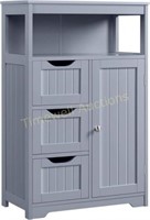 Yaheetech Bathroom Cabinet  Wood  Gray