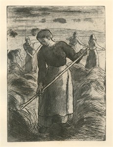 Camille Pissarro "Faneuses d'Eragny" original etch