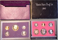 PAIR OF US CURRENCY COIN PROOF SETS 1982 & 1987