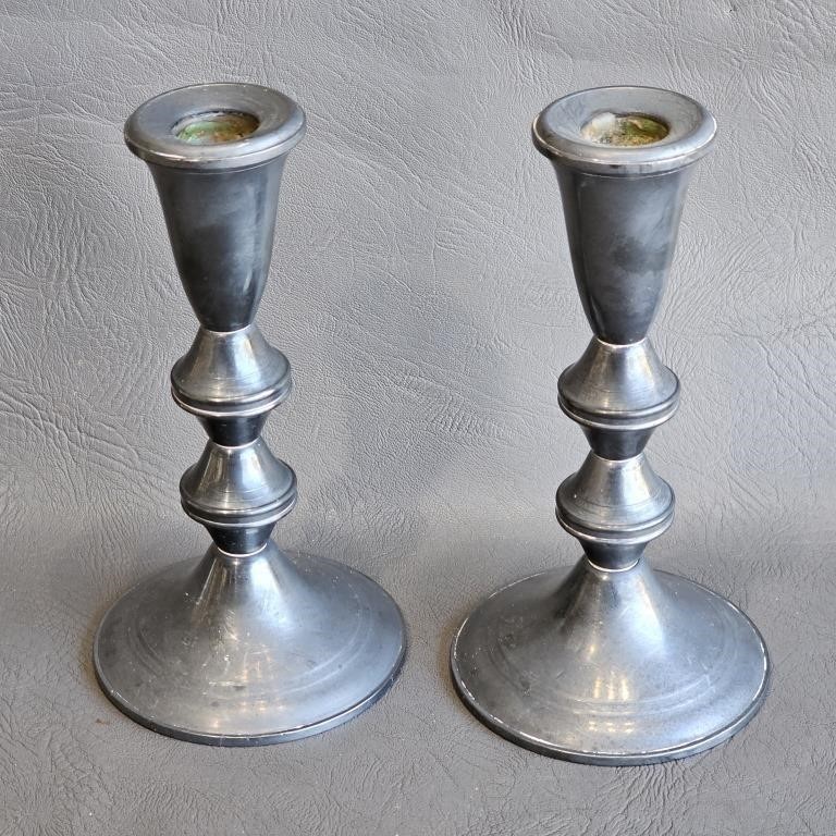 Sterling Silver Candle Sticks -weighted 6.5"