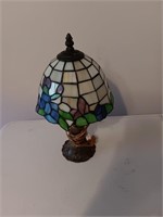 Leaded glass lamp 14 inches tall.