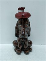 sad dog stoneware decanter