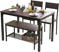 Soges 4 Person Dining Set  43.3 inch  Rustic Oak