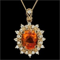 AIGL $ 3783 4.03 Ct Citrine .70 Ct Diamond Pendant