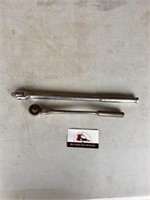 Flex head ratchet, long breaker bar