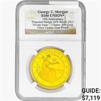 1876  1oz $100 Gold Union NGC