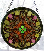 V - STAINED GLASS ART 23"DIA (M31)