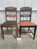 Wooden Padded Chairs (2)