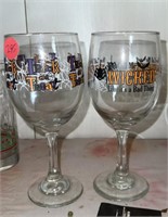 Two Halloween Wine Glasses