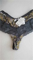 Aubade grey paisley thong XL