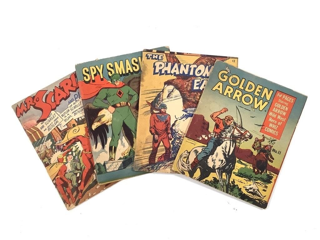 4 Mighty Midget Comics Mr Scarlet, Spy Smasher +