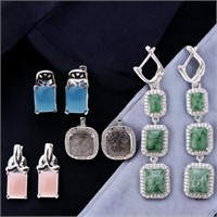 Set of 4 Stunning Gemstone Earrings
