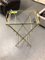 Folding Tray Table with Glass Top
