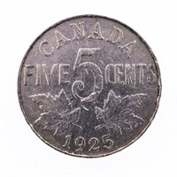 Canada 1925 Nickel Key Date