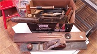 Box of tools: clamps, drawknives, large
