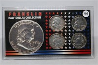 4-90% Silver Franklin Half Dollars