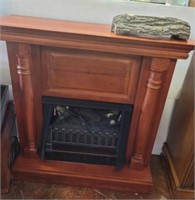 ELECTRIC FIREPLACE IN CABINET W/ MANTEL