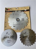 (3) Saw Blades (new in package, 9 inch, etc...)