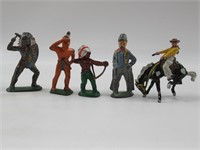 Vintage Lead Western Miniature Figure Lot of (5)