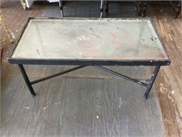 Metal & Glass Outdoor Table 36.5" x 19"