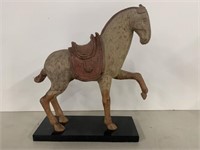 Metal Prancing Metal Horse Sculpture 10 x 13