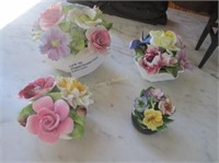 4 English Porcelain Florals