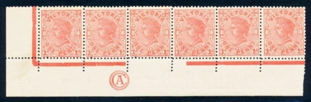 AUSTRALIA VICTORIA #194 STRIP OF 6 MINT VF NH