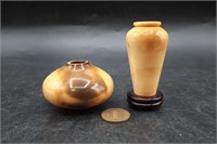 2 Hand-Carved Fossilized Bone Vessels