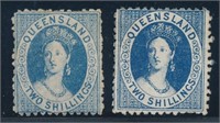 AUSTRALIA QUEENSLAND #52 & #52a MINT FINE-VF NG