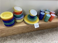 VINTAGE MULTI COLORED DISHES