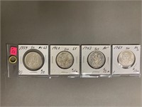 RCM 1959-64 (4 pcs) 50 Cent Coins