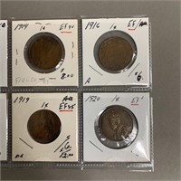 RCM 1904-1920 (8 pcs) Once Cent Pieces