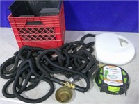 crate,hose, trimmer string