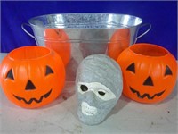 Halloween decor, treat tub