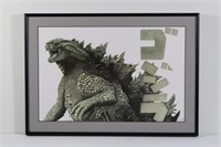 Framed Godzilla Monster Print - 20" x 13.75"
