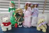 Porcelain Dolls & collectable bears