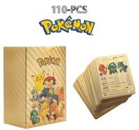 110Pcs Pokemon Cards Gold Foil Card Box