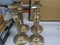 4 brass coated candleholders