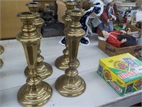 4 brass coated candleholders