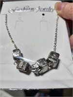 New. Silver Block Necklace