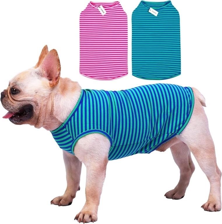 Dog Shirts Cotton Striped T-Shirts, Breathable Bas