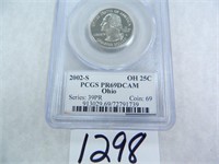 TWO (2) 2002-S Ohio Quarter PCGS Graded PR69 DC