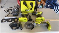 Ryobi One Set - 2 Drills, Angle Grinder, Bag,